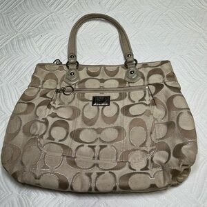 Coach Poppy Glam Women’s Metallic $ Camel Shoulder Tote Bag